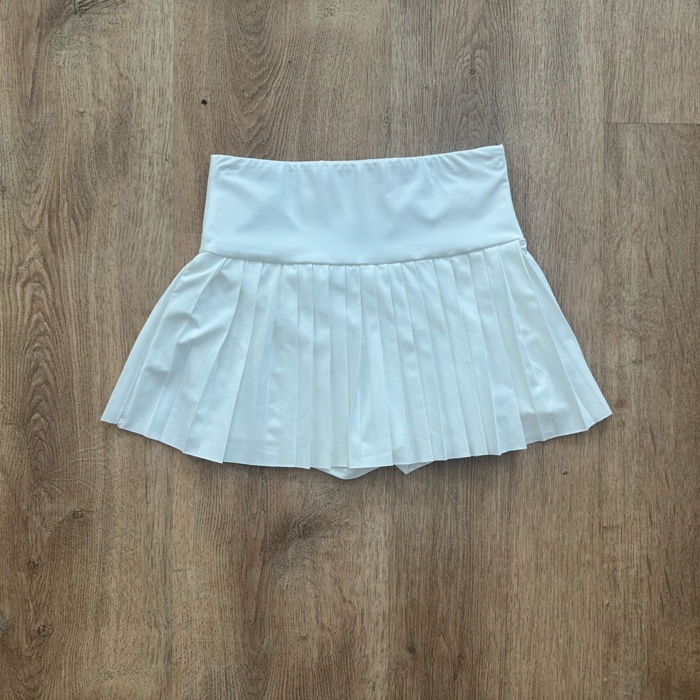 White Pleated Women's Skort